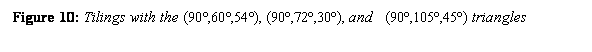 Text Box: Figure 10: Tilings with the (90,60,54), (90,72,30), and   (90,105,45) triangles
