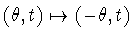 $(\theta,t)\mapsto
(-\theta,t)$