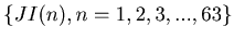 $ \{JI(n), n = 1,2,3,...,63 \}$