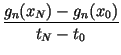 $\displaystyle {\frac{g_n(x_N)-g_n(x_0)}{t_N-t_0}}$