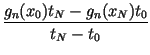 $\displaystyle {\frac{g_n(x_0)t_N-g_n(x_N)t_0}{t_N-t_0}}$