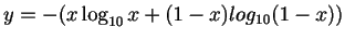 $ y = -(x\log_{10}x + (1-x)log_{10}(1-x)) $