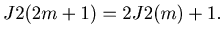 $ J2(2m + 1) = 2J2(m) + 1.$