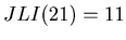 $ JLI(21) = 11$