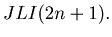 $ JLI(2n+1).$
