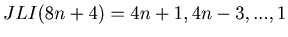 $ JLI(8n+4) = 4n+1, 4n-3,...,1$