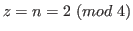 $ z = n = 2 \ (mod \ 4)$