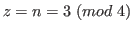 $ z = n = 3 \ (mod \ 4)$