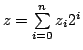 $ z = \sum\limits_{i = 0}^n {{z_i}} {2^i}$